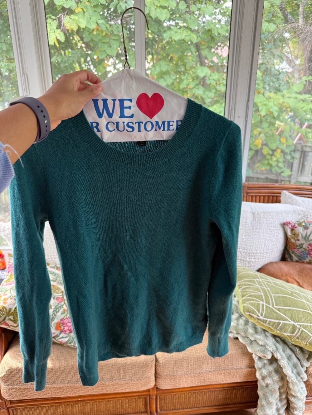 Teal cashmere jcrew sweater